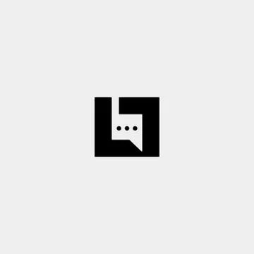Letter L Chat Logo Template Vector Design Stock Illustration