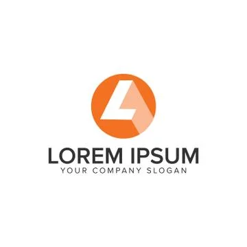Letter L circle shadow logo. negative space design concept template. fully ed Stock-Illustration
