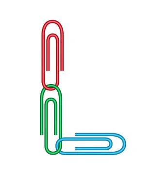 Letter l with clips Illustrazione stock