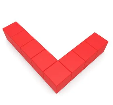 Letter l cubic red Stock Illustration