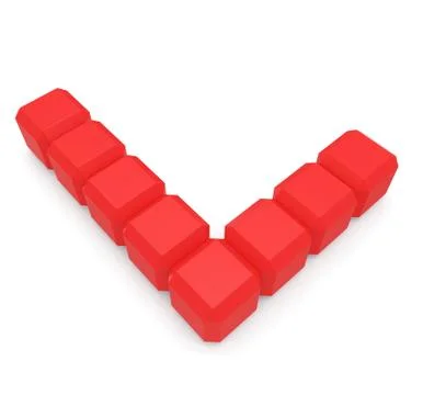 Letter l cubic red Stock Illustration