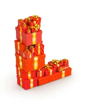 Letter L from gifts Illustrazione stock