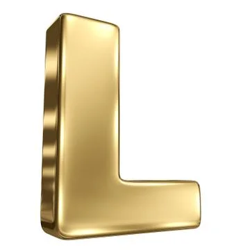 Letter l from gold solid alphabet イラスト素材