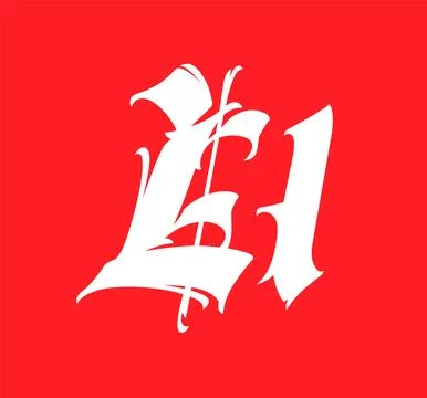 Letter L, in the Gothic style. Vector. Alphabet. Calligraphy and lettering. M Stock Illustration