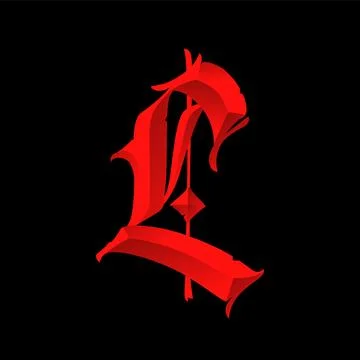 Letter l, in the Gothic style. Vector. Alphabet. Calligraphy and lettering. M Stock Illustration