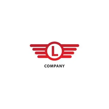 Letter L Initial Abjad Logo Design Template. Rounded Wings, Ellipse Shape a.. Stock Illustration