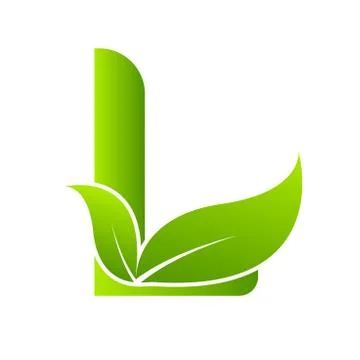 Letter L with leaf element, Ecology concept Stock Illustration
