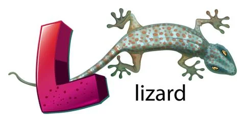 A letter L for lizard Stock Illustration