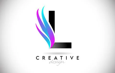 Letter L Logo with creative gradient swooshes. Creative elegant letter L with Stock Illustration