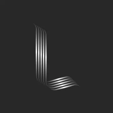 Letter L logo monogram initial inspiration, minimal style with smooth curls,  Illustrazione stock