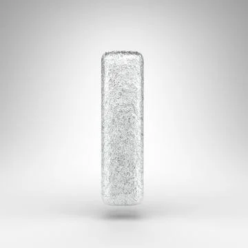 Letter L lowercase on white background. Creased aluminium foil 3D letter with Stock Illustration