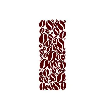 Letter l  made of coffee beans vector set 库存插图