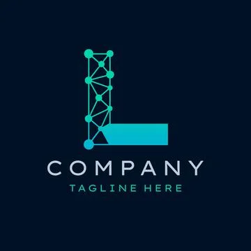 Letter L Molecule Logo, Bio tech Connect Dots Science Technology Logo Design  Stock Illustration