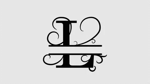 Letter L. Monogram, logo. Animated logo, floral design. Alpha channel Stock Footage 170830362