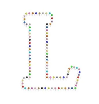 Letter l with pushpin 스톡 일러스트