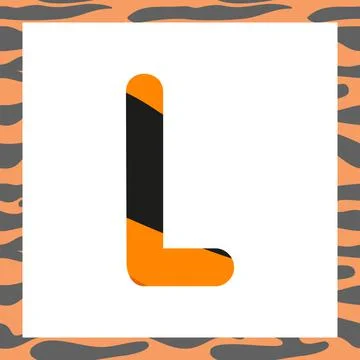 Letter L with tiger pattern Stock Illustration