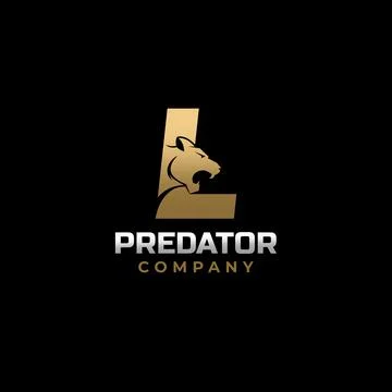 Letter L Tiger, Predator Logo Design Vector Stock Illustration