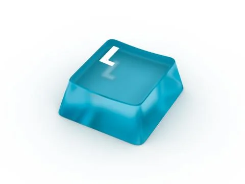 Letter L on transparent keyboard button Stock Illustration