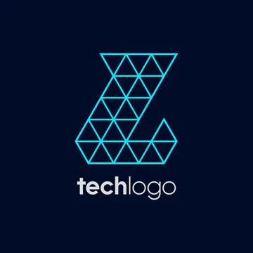 Letter L Triangle Polygon Tech Logo Stock Illustration