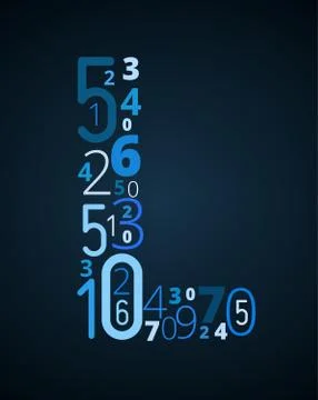 Letter L, vector font from numbers Stock Illustration