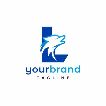 Letter L Wolf Logo Design Vector , Initial Gaming Logo Stock Illustration
