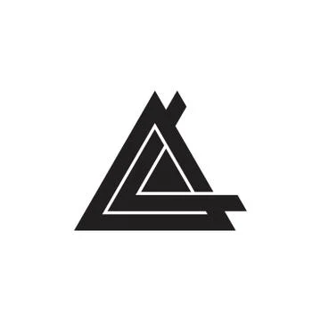 Letter la triangle geometric logo vector Stock Illustration