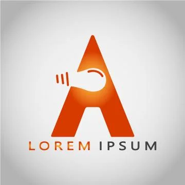 THE LETTER LAMP A LOREM IPSUM 2 Stock Illustration