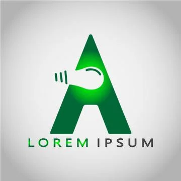 THE LETTER LAMP A LOREM IPSUM 3 Stock Illustration