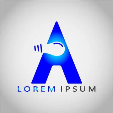 THE LETTER LAMP A LOREM IPSUM 4 Stock Illustration