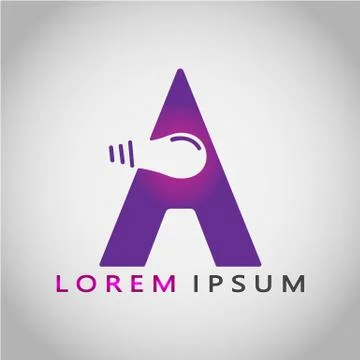 THE LETTER LAMP A LOREM IPSUM 5 Stock Illustration