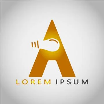 THE LETTER LAMP A LOREM IPSUM 6 Stock Illustration