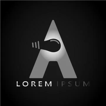 THE LETTER LAMP A LOREM IPSUM 8 Stock Illustration