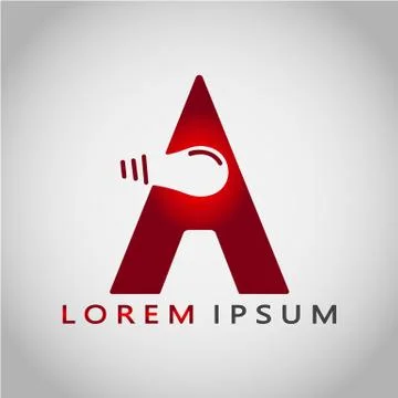 THE LETTER LAMP A LOREM IPSUM Stock Illustration