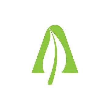 Letter a leaf logo Stock Illustration
