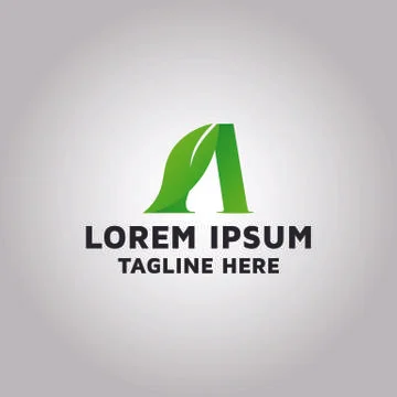Letter A with leaf, vector logo design idea and inspiration Stock Illustration