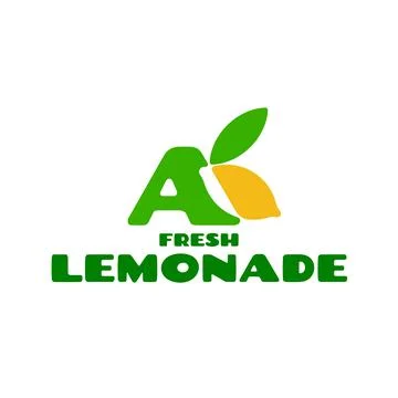 Letter A lemonade logo design template Stock Illustration