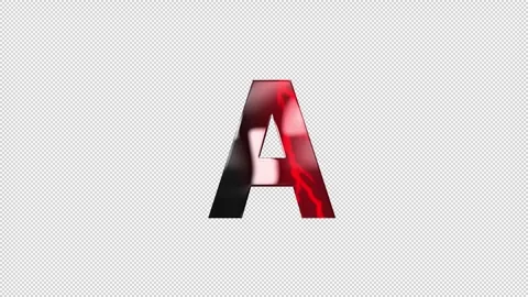 Letter A with lightning lights and alpha channel, alphabet, English letters 스톡 동영상 276384707