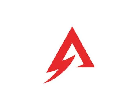 A Letter Lightning Logo Stock Illustration