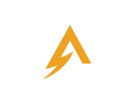A Letter Lightning Logo Stock Illustration