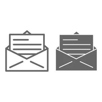 Letter line and solid icon, delivery symbol, receive mail envelope vector sign Stock Illustration
