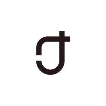 Letter lj simple geometric lines logo vector Stock Illustration