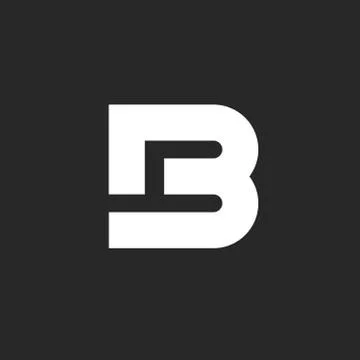 Letter logo B bold monogram style or B4 typography design element, emblem moc Illustrazione stock