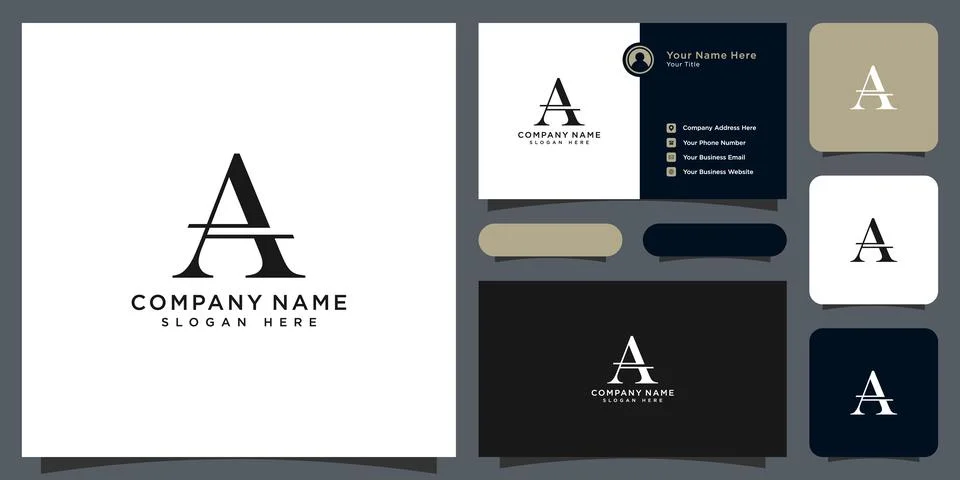 Letter A Logo Design with Architecture Element Stock Illustration