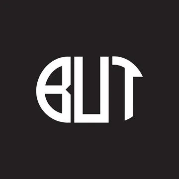 BUT letter logo design on black background. BUT Illustrazione stock