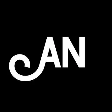 AN letter logo design on black background. AN creative initials letter logo.. Stock Illustration