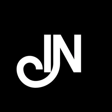 IN letter logo design on black background. IN creative initials letter logo.. Stock Illustration