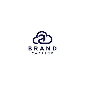 Letter a Logo Design forming A Cloud Icon Stock Illustration
