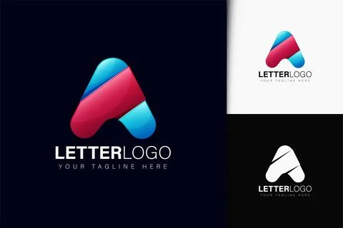 Letter A logo design with gradient Stock Illustration