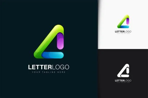 Letter A logo design with gradient Stock Illustration