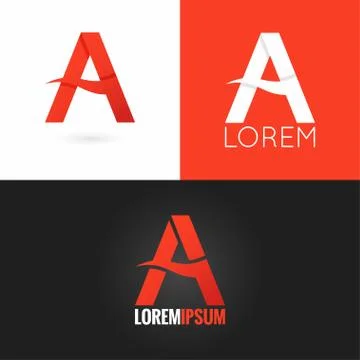 Letter A logo design icon set background Illustrazione stock